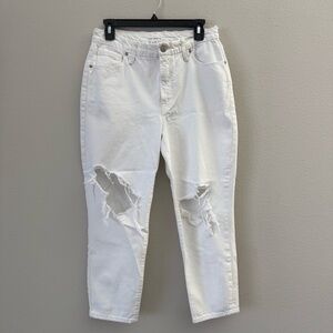 Good American Distressed White Denim NWT